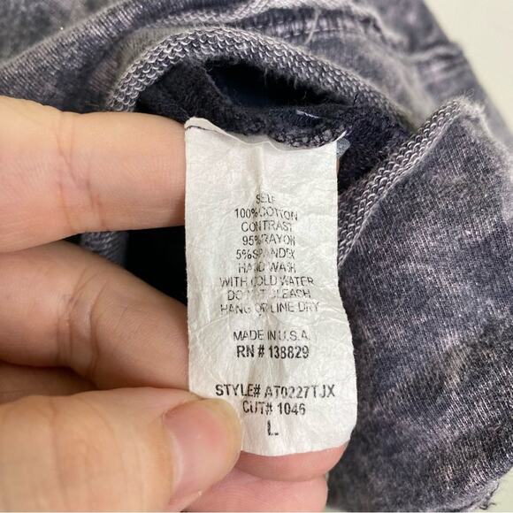 Abree Purple Mineral Wash Distressed Lagenlook Longline Hoodie Large - Picture 6 of 10